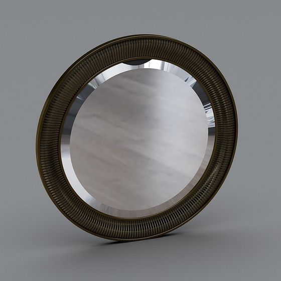 Vintage Round Mirror 3D model