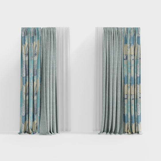 Abstract Art Curtain 3D Model
