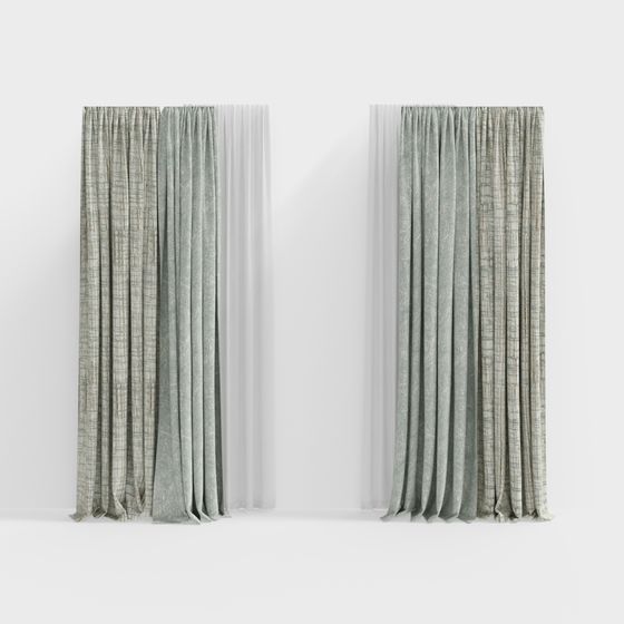 Unique Low-Poly Curtain 3D model