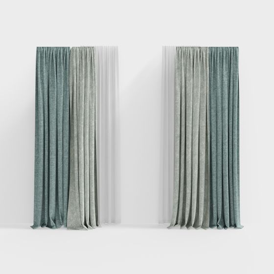 Stylish Low-Poly Curtain 3D model for Various Applications