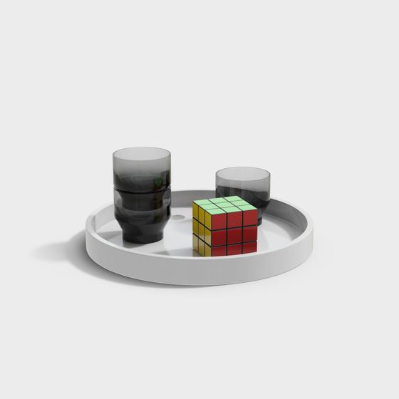 Minimalist Tray Set 3D model for Modern Designs