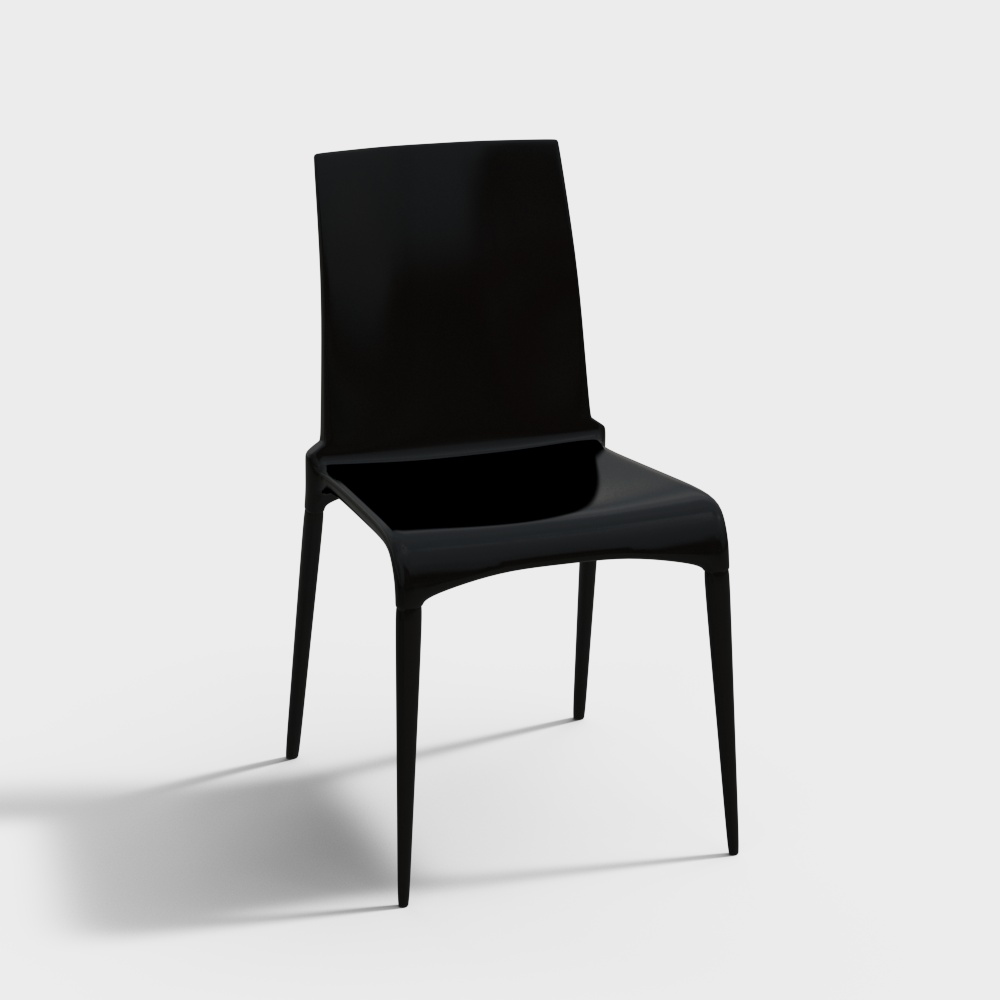 Minimalist Black Chair 3D Model – Low-Poly Elegant Design