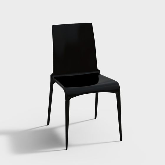 Minimalist Black Chair 3D model