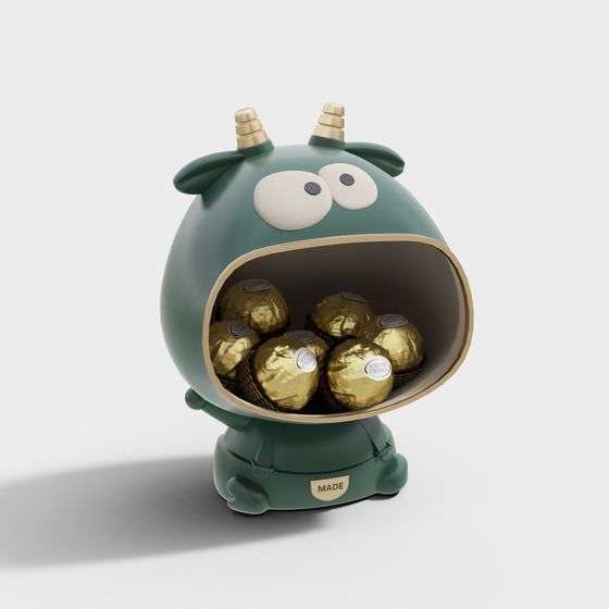 Cute Low-Poly Candy Jar 3D Model