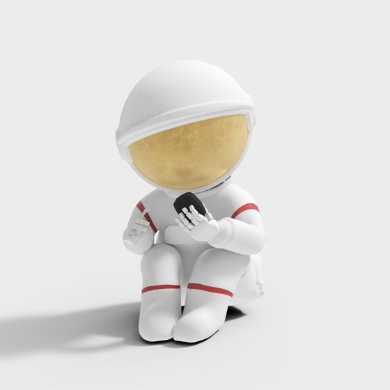 Stylish Low-Poly Astronaut 3D Model for Creative Projects