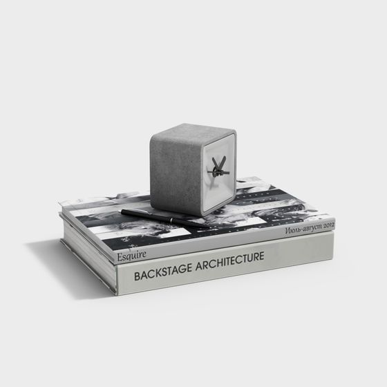 Minimalist Concrete Clock 3D model