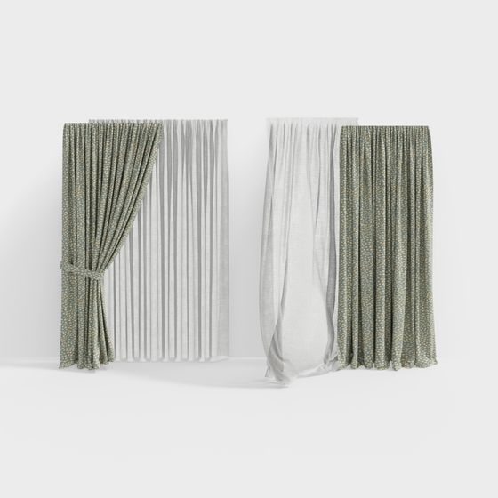 Elegant Curtain 3D Model for Contemporary Spaces