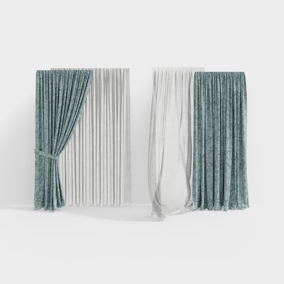 Espace de design - Mer de corail - Haute précision -M83798-3A- Rideau 290cm