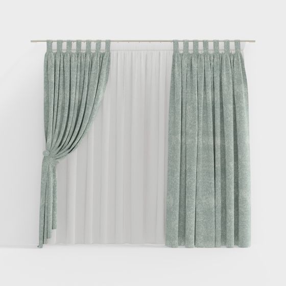Stylish Low-Poly Curtain 3D model for Modern Spaces