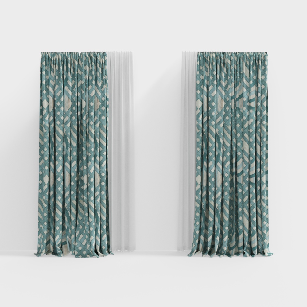 Design Space - Coral Sea - High Precision -M1760-3- Curtain 290cm