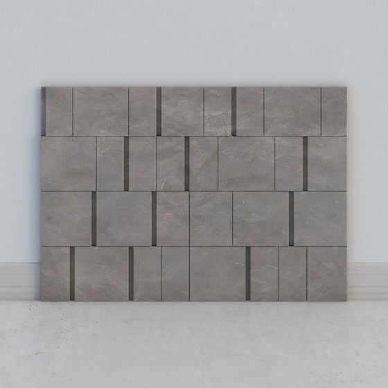 Low-Polygon Gray Wall Panel 3D model