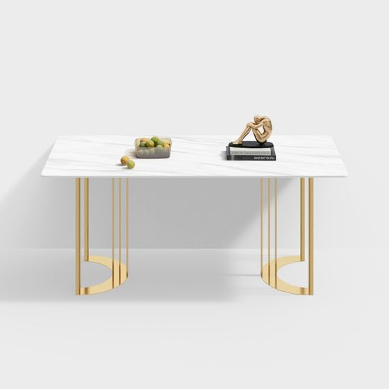 Minimalist Marble Dining Table 3D model