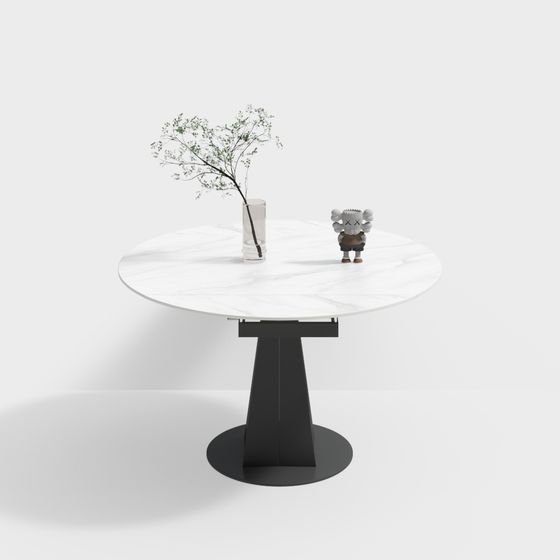 Minimalist Low-Poly Round Table 3D model
