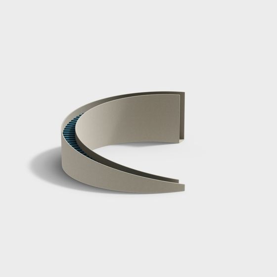 Curved Art 3D model for Unique Design Projects