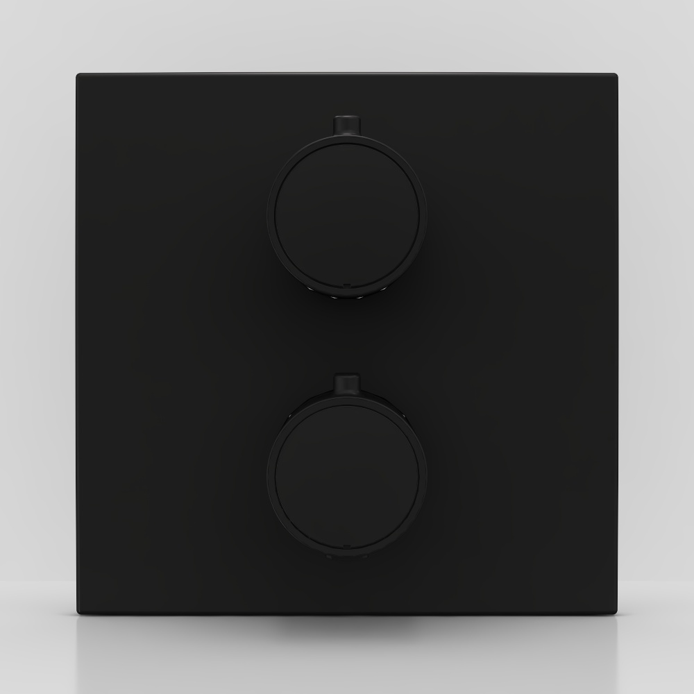 Quadratische Thermostat-Duschpaneel-Mattes Schwarz