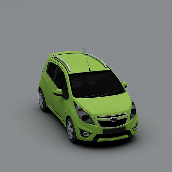 Stunning Green Chevrolet Spark 3D model for Creative Projects