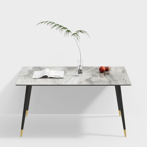 Elegant Marble Dining Table 3D model