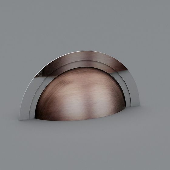 Elegant Semicircular Metal Decorative Piece 3D model