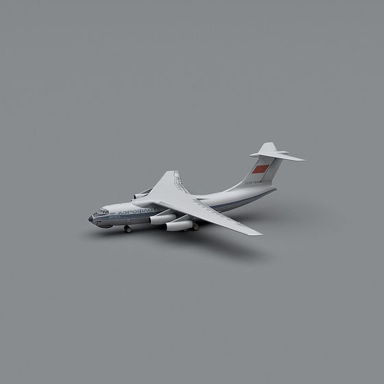 Il-76 Transport Aircraft Low-Poly 3D Model