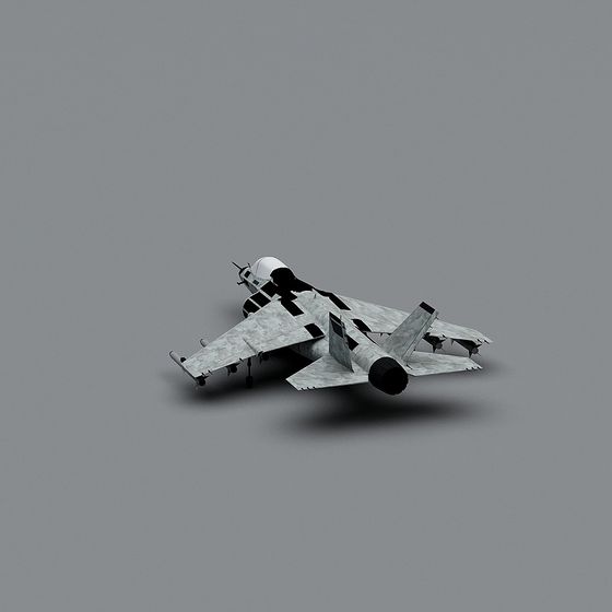 Futuristic Low-Polygon Fighter Jet 3D model