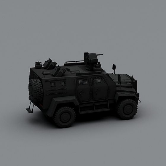 Futuristic Low-Polygon Armored Vehicle 3D model