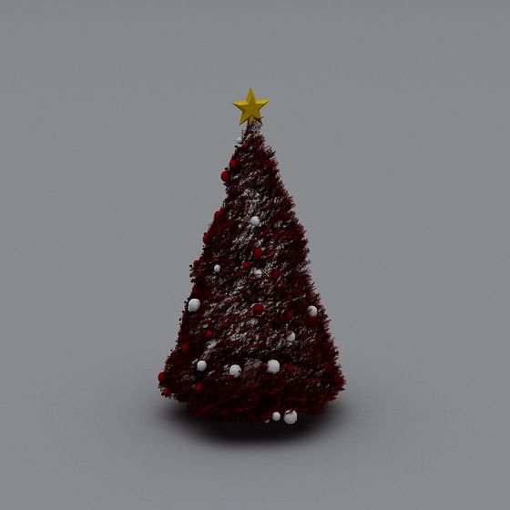 Festive Low-Poly Christmas Tree 3D Model