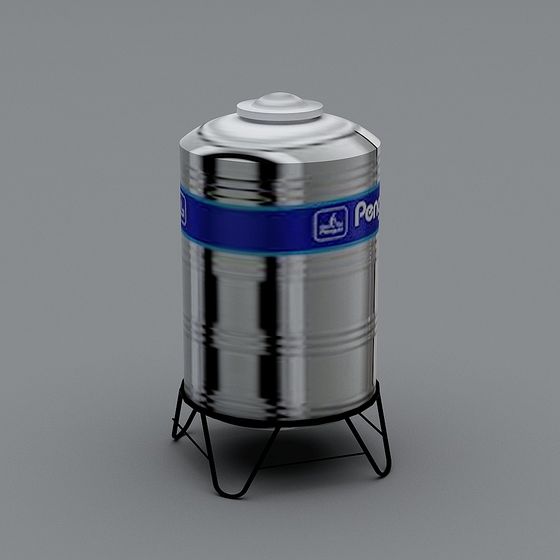 Elegant Stainless Steel Bucket 3D model