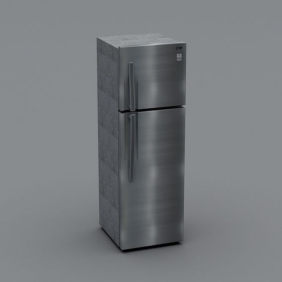 Stylish Stainless Steel Refrigerator 3D model for Contemporary Spaces