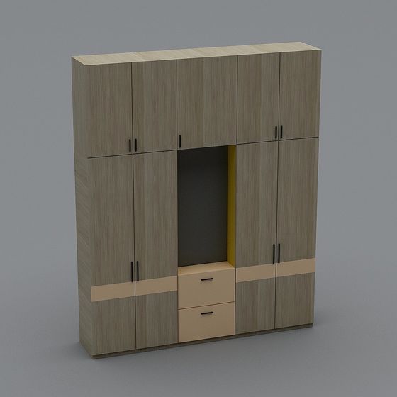 Minimalist Storage Cabinet 3D model for Modern Interiors
