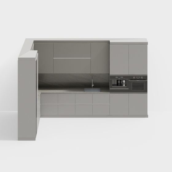 Modern Minimalist Kitchen Cabinet 3D model