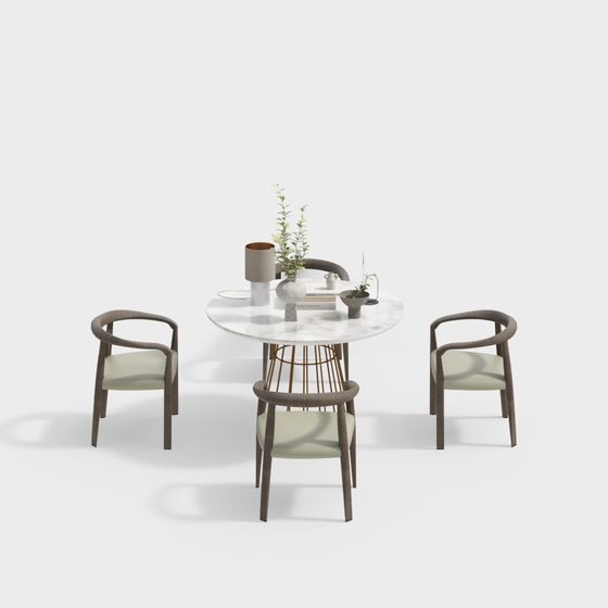 Urban Retreat Table and Chairs Set 3D model