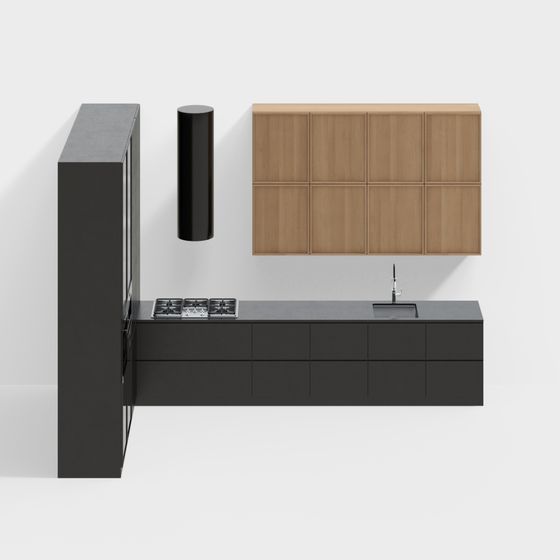 Stylish Kitchen 3D model with Minimalist Design