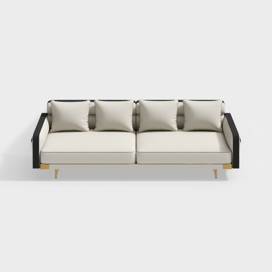 Elegant Low-Poly Sofa 3D Model for Modern Interiors
