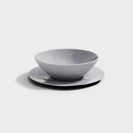 Modern Low-Polygon Tableware 3D model
