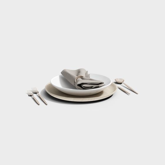 Elegant Tableware 3D model - Dining Table Art