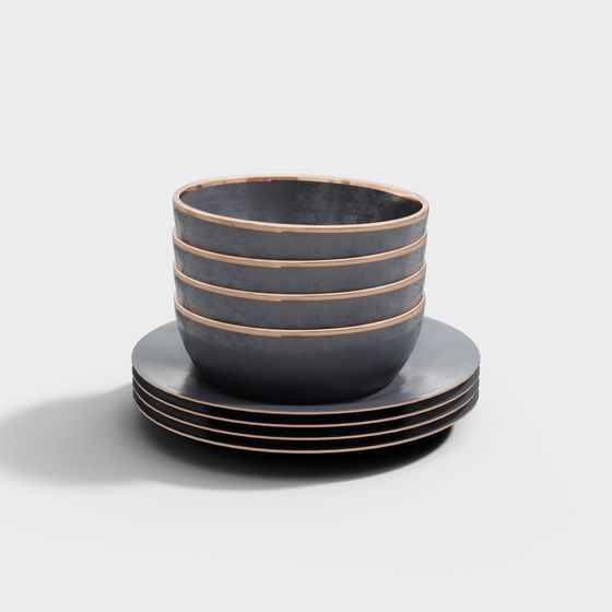 Urban Dining Table Set 3D model