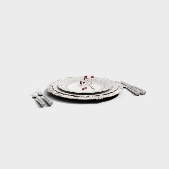 Vintage Elegance Cutlery Set 3D model