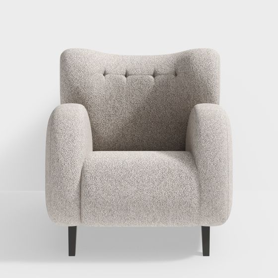 Elegant Low-Poly Sofa Chair 3D model