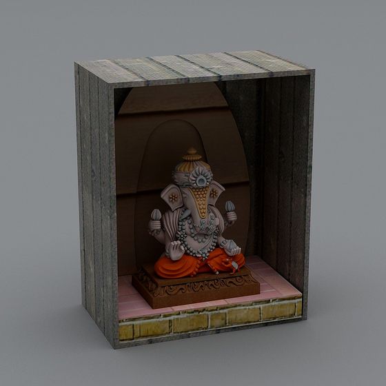 Ganesha Low Poly 3D Model with High Detail