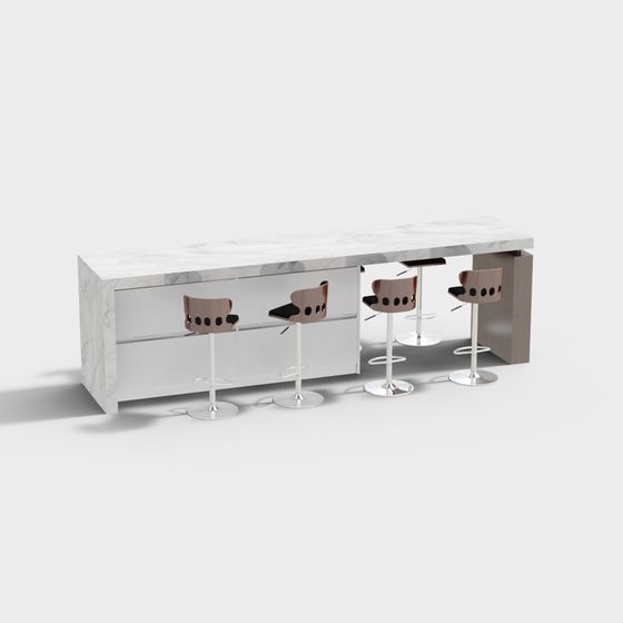 Urban Bar Counter 3D model for Modern Spaces