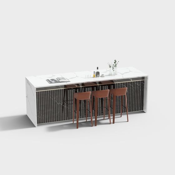 Stylish 3D Bar Counter Model for Contemporary Interiors
