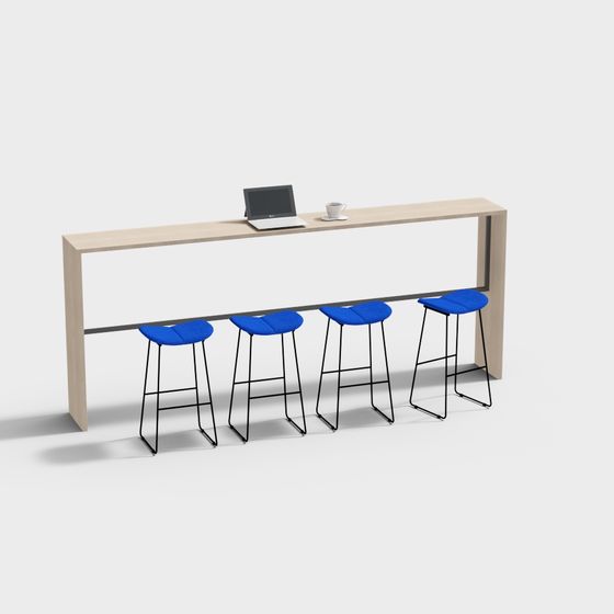 Comptoir de bar en bois massif moderne