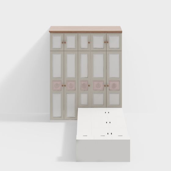 Elegant Wardrobe 3D model for Modern Interiors
