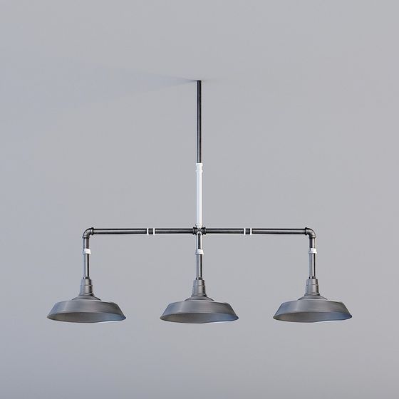 Industrial Aesthetic Low Poly Light Fixture 3D model