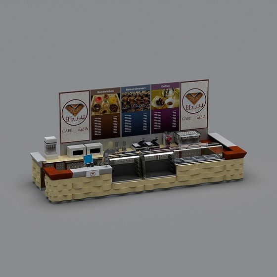 Bez Café 3D model - Warm and Inviting Space
