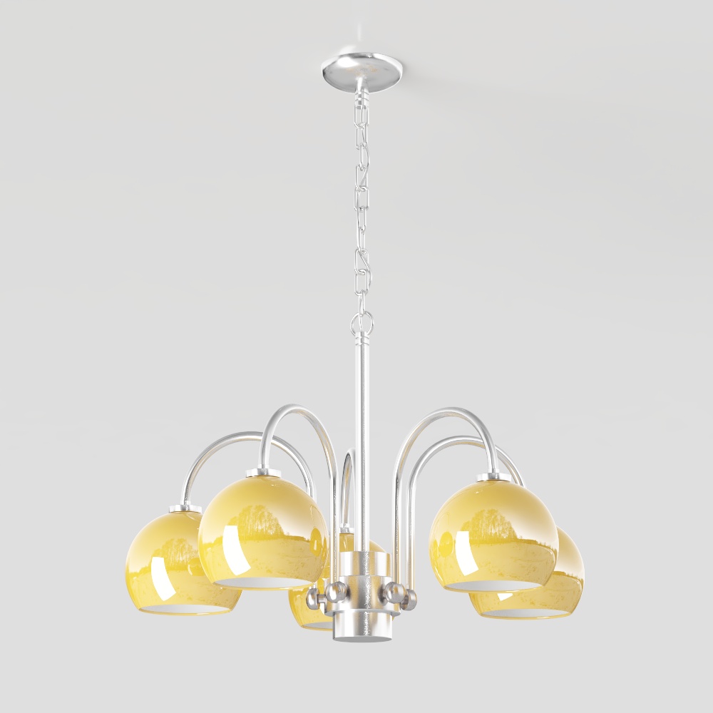 Low Poly Warm Glow Chandelier 3D model