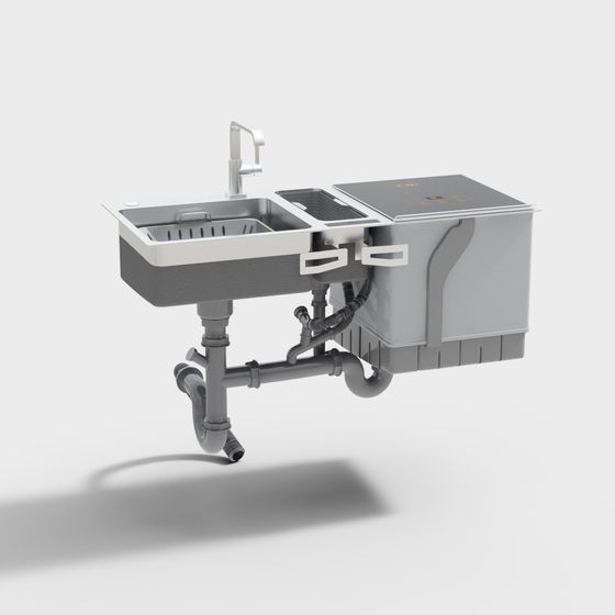 Low Poly Kitchen Sink 3D model