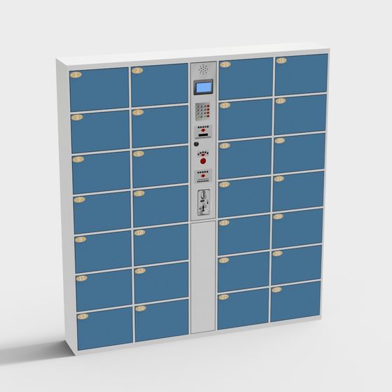 Stylish Low-Poly Smart Storage Cabinet 3D model