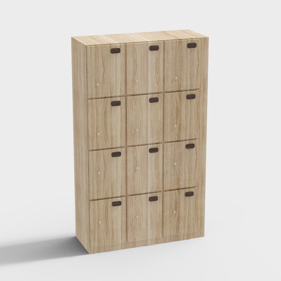 Modern Wooden Storage Cabinet 3D model