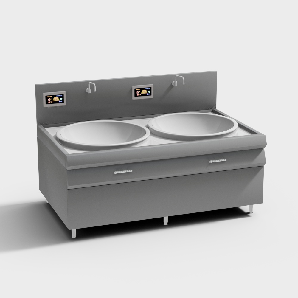 Stylish Double Sink 3D Model for Modern Interiors